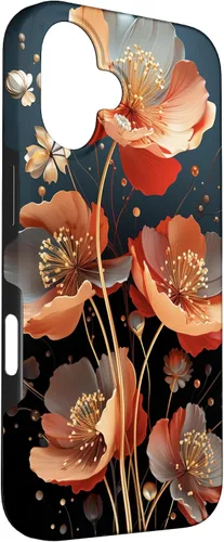 Vista 3 de Red Poppies Flowers In A Field Case for iPhone 16