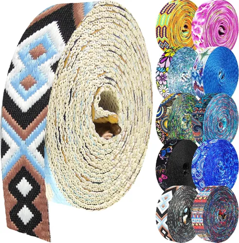 Vista 77 de 1.5 pulgadas Correa de nailon con patrón, correas de cinturón de nailon, correas para bolso, correas para mochila, cinturón de nailon