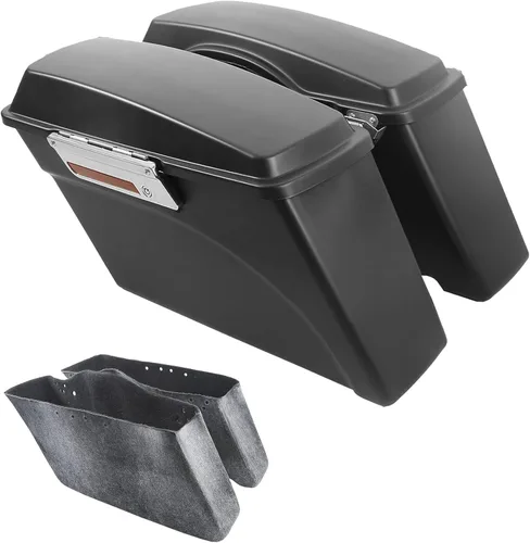 Vista 19 de Alforjas rígidas TCMT con maletero y llaves de cierre para Harley Touring Road King Road Street Glide Ultra Classic FLHT FLHR FLHX 1994-2013