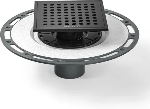 Vista 11 de Desagüe de ducha cuadrado con base de brida de PVC, 4 pulgadas Negro 4