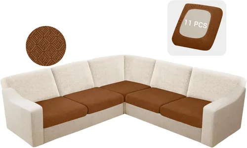 Vista 48 de HDCAXKJ - Fundas impermeables para cojín de sofá modular, fundas elásticas para cojín de sofá de esquina, fundas protectoras de muebles de jacquard