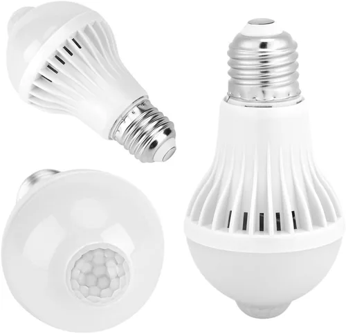 Vista 7 de TOPINCN Bombilla con sensor de movimiento E27, bombillas LED PIR con sensor infrarrojo inteligente, luz nocturna de encendido/apagado automático