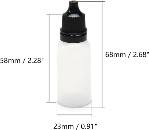 Vista 3 de Othmro 50 botellas de plástico de polietileno de 0.5 onzas, botellas cuentagotas de ojo de laboratorio de 0.5 fl oz, botella gotero líquido