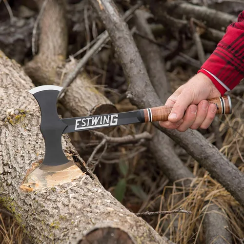 Vista 5 de ESTWING Hacha de doble broca – Herramienta de escupir madera fabricada en Estados Unidos de 38 onzas con construcción de acero forjado y agarre
