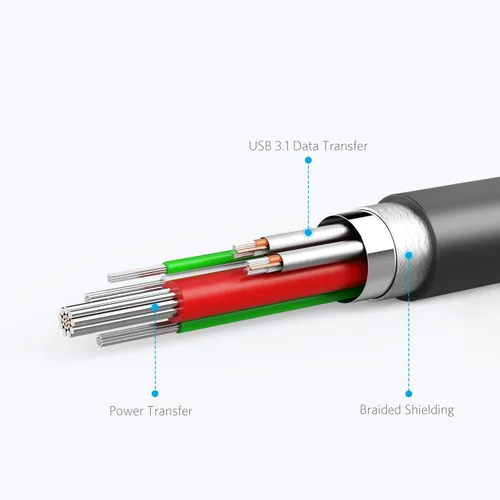 Vista 7 de Cable Anker Powerline II USB A a USB C (3 pies (Gen 3.1 2), 10000 Mbps, Negro)