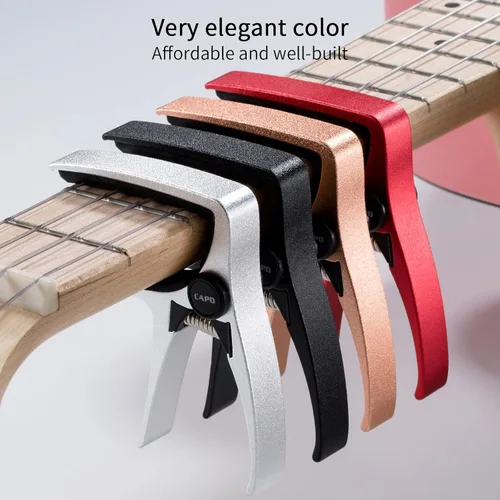 Vista 5 de Cejilla de ukelele para guitarra de 4 cuerdas y mandolina, cejilla profesional para ukelele de tamaño mini (Negro)