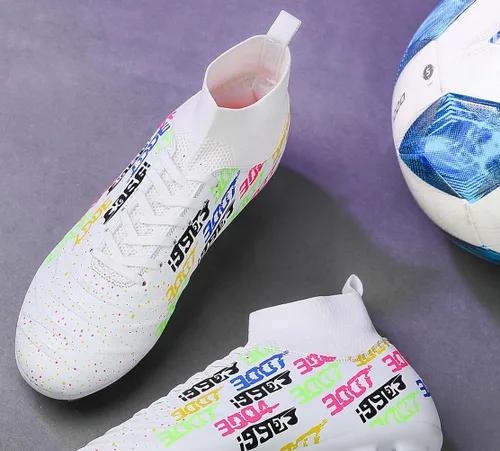Vista 3 de Tacos FG unisex para entrenamiento atlético, antideslizantes, largos y altos, zapatos de fútbol para jóvenes