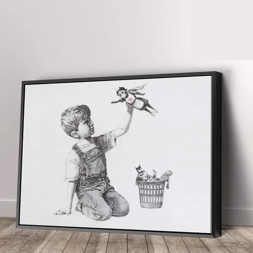 Vista 14 de Arte en lienzo de Banksy para pared, decoración del hogar, lienzo pre-estirado - varios tamaños