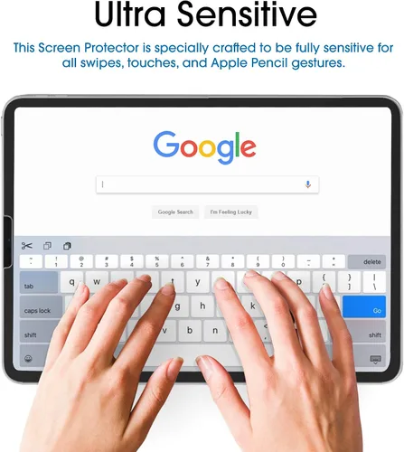 Vista 7 de TechMatte Protector de pantalla compatible con iPad Air 5/Air 4/iPad Pro 11, ultra sensible, compatible con Face ID y Apple Pencil, vidrio templado