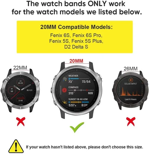 Vista 2 de ANCOOL Compatible con Fenix 7S Band - Correa de reloj suave de dos tonos para relojes inteligentes Fenix 5S/Fenix 5S Plus/Fenix 6S/Fenix 7S/Fenix 6S