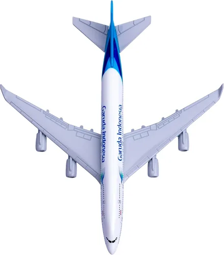 Vista 3 de Modelo a escala 1:400 avión fundido a troquel Boeing 747 de Indonesian Airlines para regalo