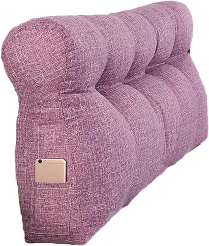 Vista 17 de Cojín triangular grande para cabecero de lectura, almohada para reposo en cama, respaldo triangular, respaldo de forro polar, soporte de Café