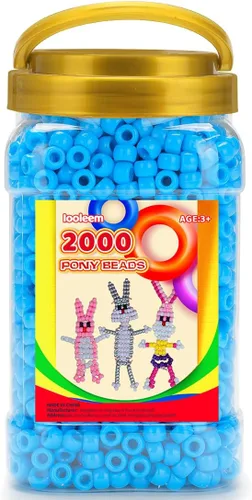 Vista 28 de IOOLEEM Cuentas de pony (2000 piezas, cuentas de pony negras), cuentas para hacer joyas, cuentas para manualidades, suministros para ensartar Negro