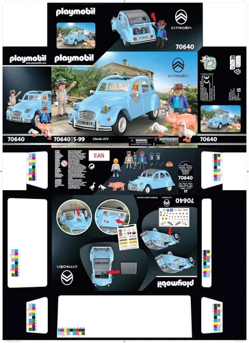 Vista 10 de PLAYMOBIL Classic Car 70640 Citroën 2 CV, pato con capucha extraíble, coleccionable para fanáticos de los coches, juguete para coleccionistas