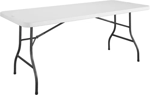 Vista 14 de COSCO Mesa de banquete plegable por la mitad de 6 pies con asa, negro