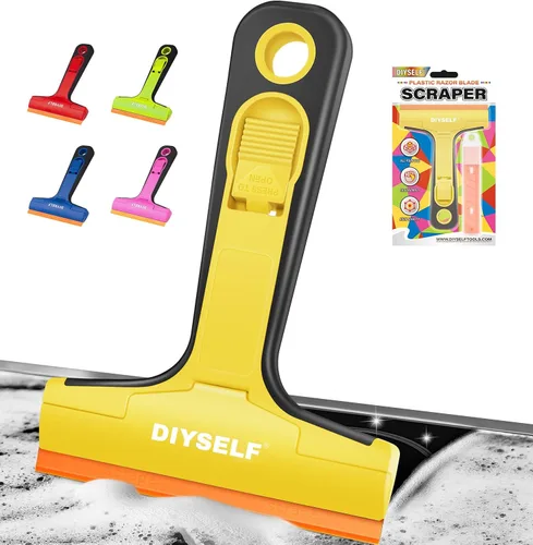 Vista 13 de DIYSELF Raspador de Cuchillas de Afeitar 12 Unidades Raspador de Vidrio Raspador de Horno para Limpieza Raspador de Afeitar para Pisos Raspador