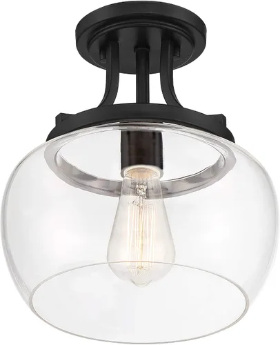 Vista 5 de Regency Hill Kristov - Lámpara de techo de cristal transparente negro de 10