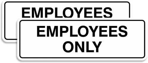 Vista 24 de Letrero estándar de solo empleados - Negro - Pequeño (1 paquete)