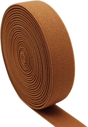 Vista 11 de Banda elástica de costura de 1 pulgada por 5 yardas, color negro, sarga de doble cara, elástica tejida