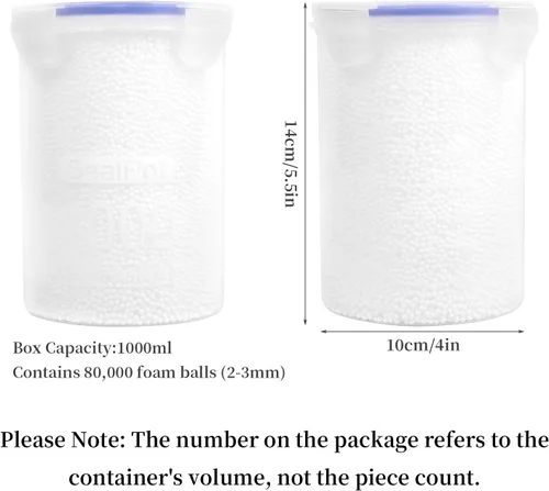 Vista 2 de DECORA 80000 piezas de mini bolas de espuma para bricolaje y suministros de limo, cuentas de espuma blanca de 0.079 a 0.118 pulgadas para decoración
