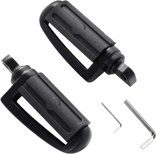 Vista 19 de TCT-MOTORPARTS Estriberas de pie para reposapiés estilo montaje macho de 0.433 in para Harley Touring Road King Glide Negro #01