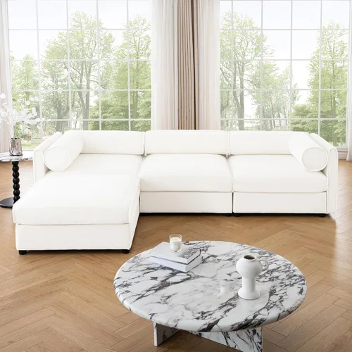 Vista 13 de KEVINSPACE Sofá de 104.72 pulgadas, moderno de mediados de siglo, sofá de 3 plazas para sala de estar, sofás de asiento profundo, muebles, cómodos
