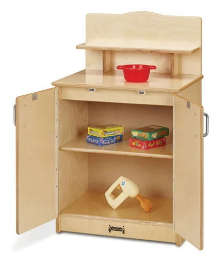 Vista 6 de Jonti-Craft 2411JC Culinary Creations - Cocina de juego, 35 x 80 x 15 pulgadas, madera natural, juego de 4 piezas
