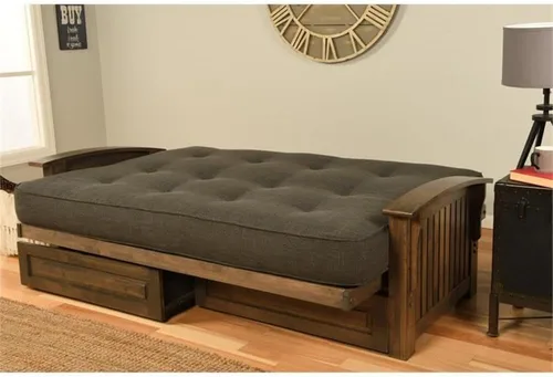 Vista 7 de Kodiak Furniture Washington - Marco de futón tamaño Queen con cajones de almacenamiento, marco de futón de madera con colchón incluido en color azul