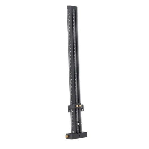 Vista 8 de Carpintería T Square, regla de marcado de aleación de aluminio con bolígrafo para construcción y dibujo (negro)