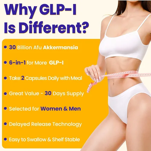Vista 2 de Lifeatlas GLP-I Suplemento probiótico GLP-I con 30 mil millones de probióticos AFU Akkermansia, probióticos Akkermansia para mujeres y hombres