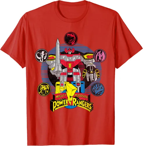 Vista 66 de Power Rangers Camiseta Megazord Asfalto