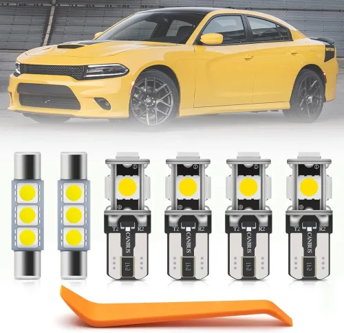 Vista 11 de 16 piezas kit de luces LED interiores para Dodge Charger 2006 2007 2008 2009 2010 Luces de mapa, domo, puerta, alféizar, maletero Super brillantes