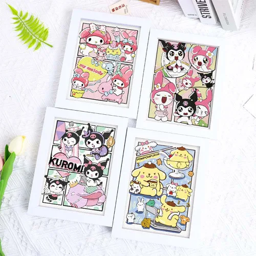Vista 7 de Akutoer Lindos kits de dibujo de diamantes de dibujos animados, pintura Kawaii con diamantes, arte de gemas y manualidades, suministros de pintura