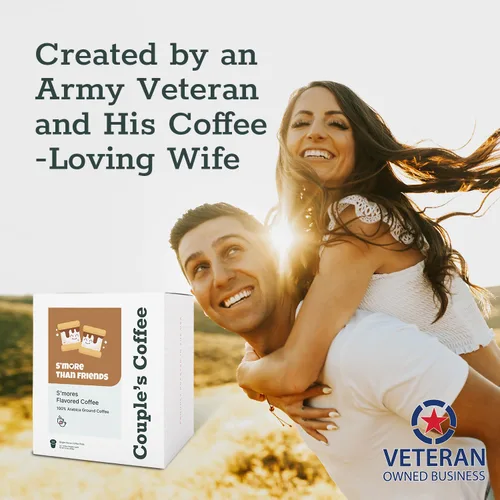 Vista 7 de Couple's Coffee K-Cups Café con sabor S'more Regresa a las familias militares S'more Than Friends Café gourmet con sabores de chocolate