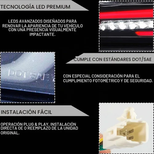 Vista 3 de VLAND Conjunto de luces traseras para Toyota GT86 2012-2020, BRZ 2013-2018, FRS 2012-2016 con señal de giro, luz LED DRL, enchufar y usar