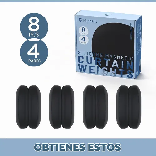 Vista 7 de labphant Pesos magnéticos para cortina de ducha – Imanes recubiertos de silicona para cortina de ducha pesada con forro – Pesos de cortina de Negro