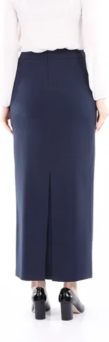 Vista 3 de G-Line Faldas de tubo modestas para mujer, estilo casual, talla grande, cintura alta, con abertura, longitud al tobillo, falda larga elástica