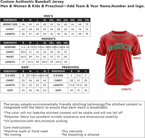 Vista 7 de Camisetas de béisbol personalizadas de México, número de nombre personalizado para hombres y mujeres, camiseta de béisbol de México
