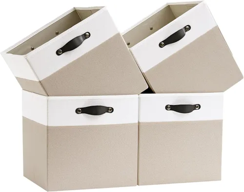 Vista 14 de Cajas Organizadoras de Cubo de Almacenamiento Organizador de Cubby de Tela 7.7 oz/yd² para Estante, Estantería, Clóset, Armario, Guardarropa