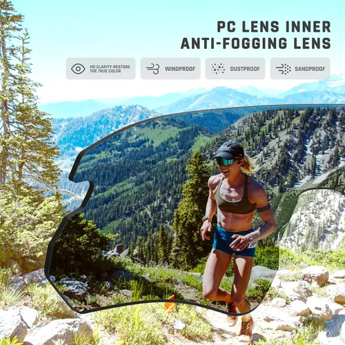 Vista 2 de TOREGE Z87 - Gafas de sol para hombres y mujeres, ciclismo, pesca, correr, conducir, béisbol, antiniebla, gafas de sol deportivas, protección UV