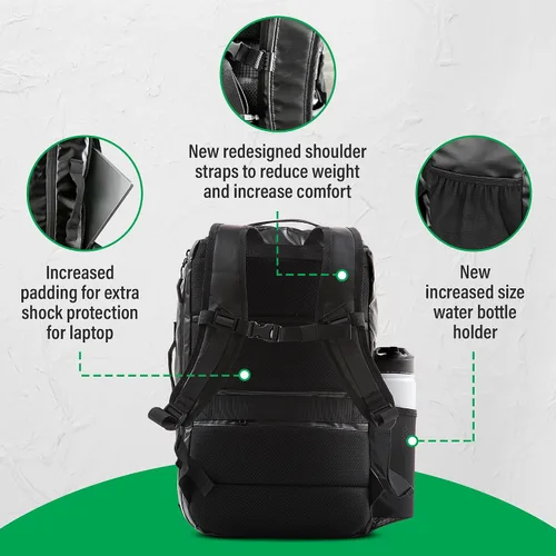Vista 7 de COR Surf - Mochila de viaje aprobada para vuelo, de cabina, para laptop Mochila de equipaje de fin de semana para negocios, unisex, 28 l