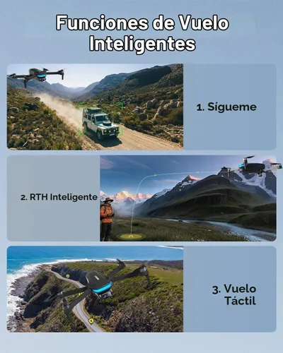 Vista 8 de SIMREX Dron GPS con cámara 4K para adultos, drones de motor sin escobillas para principiantes, WiFi FPV 5G plegable, retorno automático, flujo