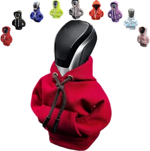 Vista 23 de Funda para palanca de cambios de automóvil, suéter divertido con pomo de palanca de cambios, sudadera con capucha para decoración y protección