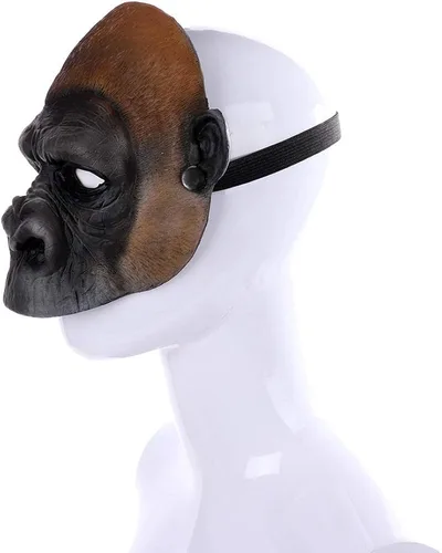 Vista 5 de NewL Máscara de media cara de animal 3D de Halloween para mujeres y hombres
