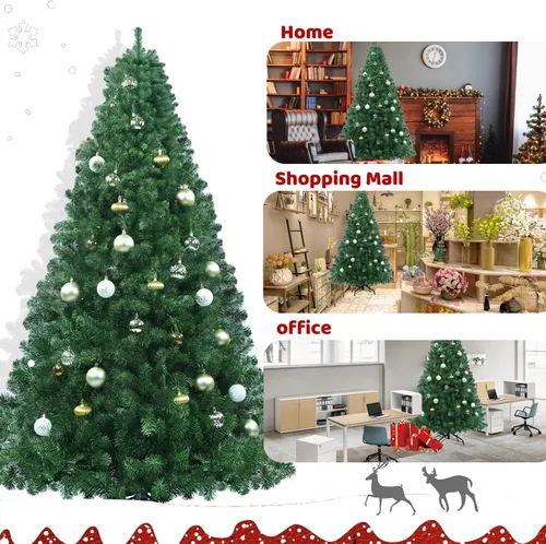 Vista 6 de Árbol de Navidad artificial de 6 pies, material de PVC de imitación de abeto, decoración de fiesta de Navidad, montaje rápido, adecuado para Verde