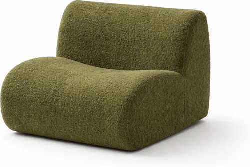 Vista 11 de Sofá individual modular curvado, sofá sherpa de espuma de 33 pulgadas, cómodos sofás de peluche para espacios pequeños, sofás modulares modernos