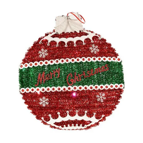Vista 2 de Bola de Navidad Krist+ Blanco Rojo Plateado Plata Polipropileno PET Plástico Luz LED