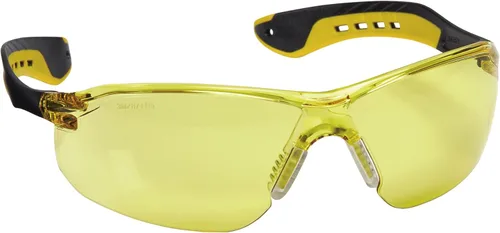 Vista 2 de 3M - Lentes de seguridad con patillas planas con lente resistente a los arañazos, marco ámbar, 1 par