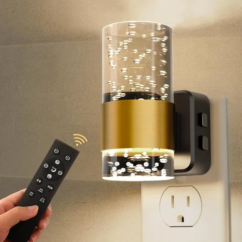 Vista 49 de L LOHAS LED Las luces nocturnas se enchufan a la pared, luz nocturna con Anillo de oro-3CCT