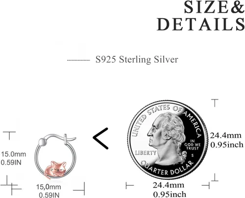 Vista 85 de VONALA Bonitos aretes de aro de plata de ley 925, regalos de cumpleaños para mujer